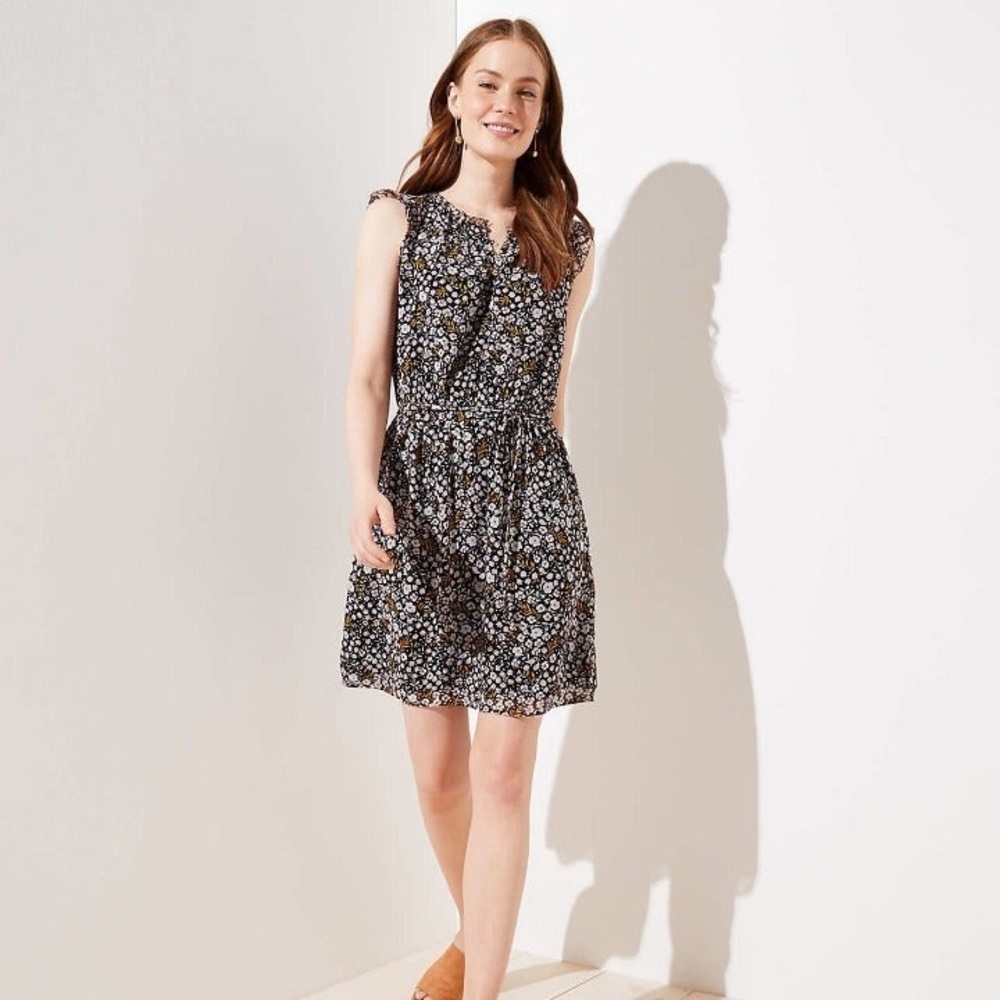Loft Size L floral mini dress